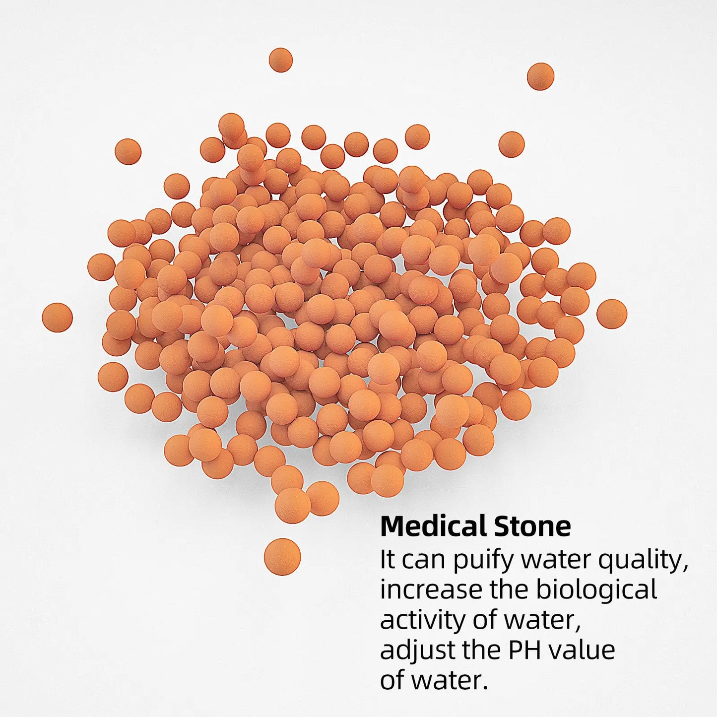 Cobbe 2 Packs Replacement Shower Head Beads,90g Shower Filter Stone Beads,Mineral Stone Balls for Water Filtration,for Filtered Shower Head (Orange Gray White)