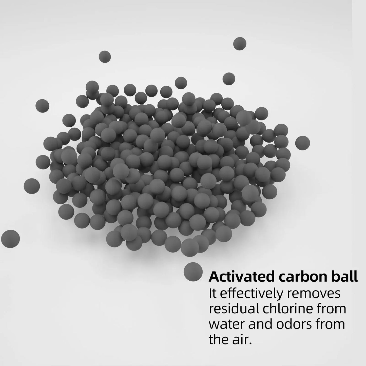Cobbe 2 Packs Replacement Shower Head Beads,90g Shower Filter Stone Beads,Mineral Stone Balls for Water Filtration,for Filtered Shower Head (Orange Gray White)