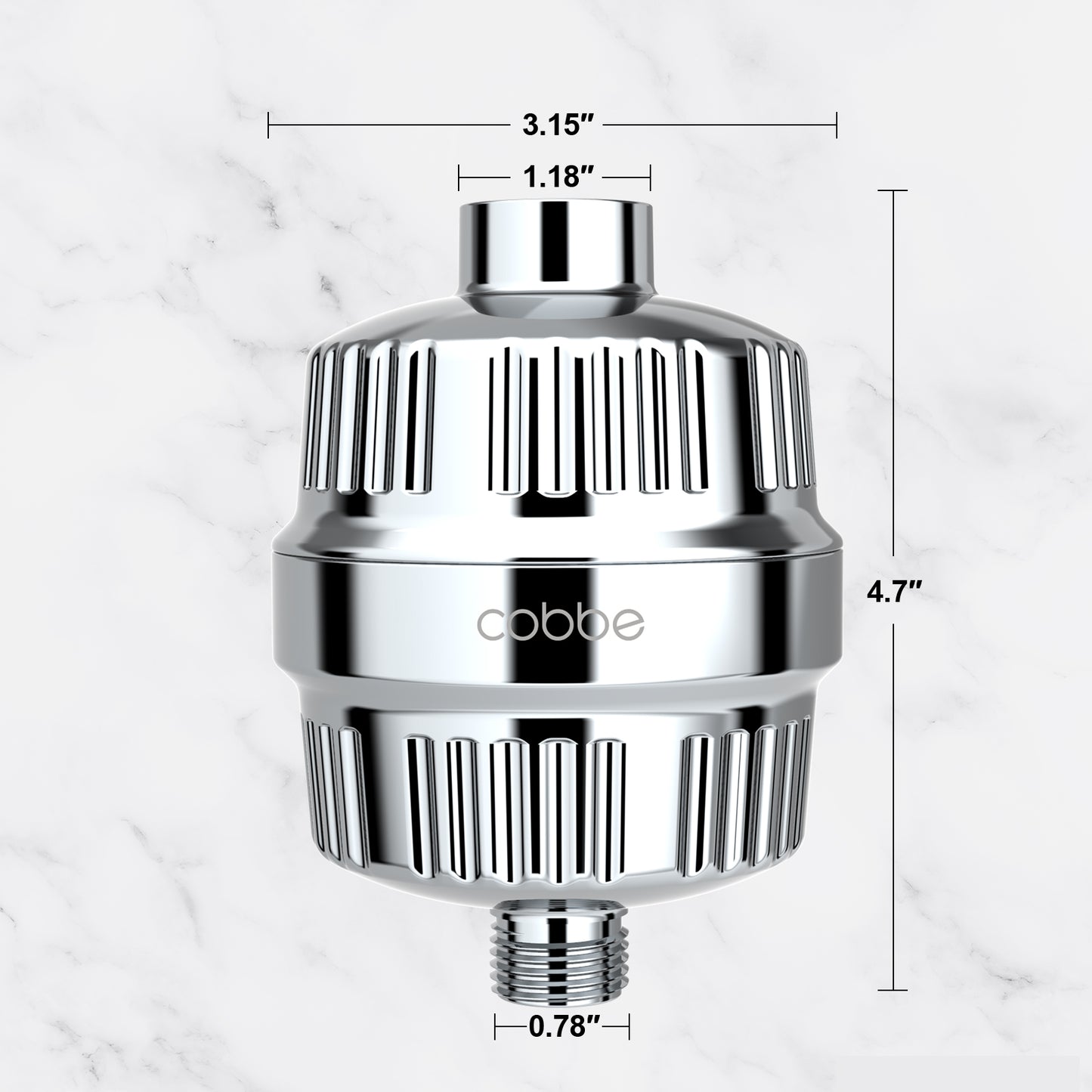 Cobbe 20 Stage Shower Filter for Hard Water Shower Head Filter - with 3 Replaceable Filter Cartridges - High Output Shower Water Filter for Removing Chlorine and Harmful Substance, Chrome