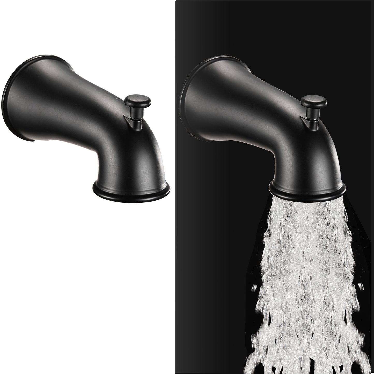 2-in-1 Single-Handle 6-Spray Round Shower Faucet with Dual Shower Heads and Tub Spout (Valve Included)