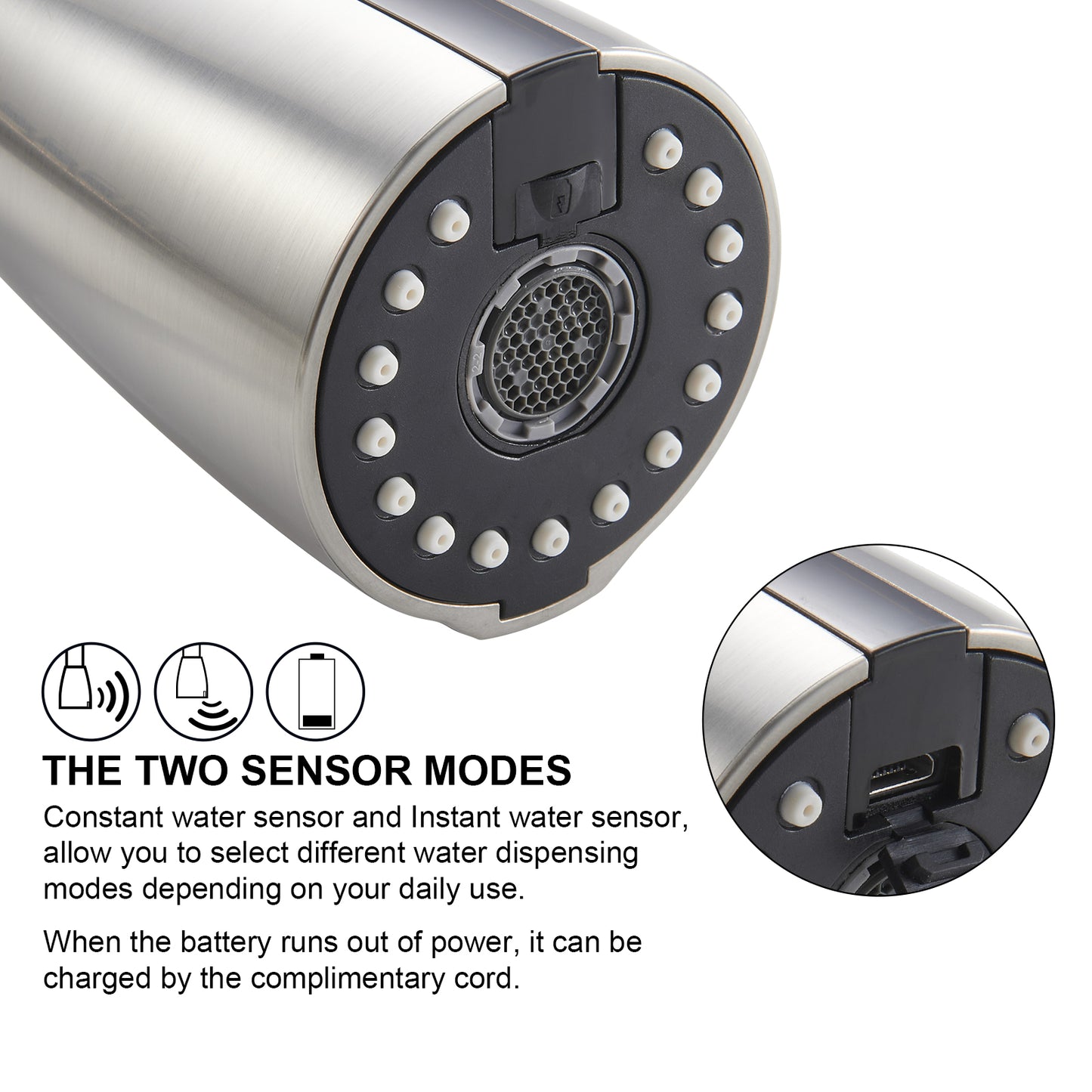 Cobbe Sensor Single Handle Pull Down Spray Kitchen Faucet