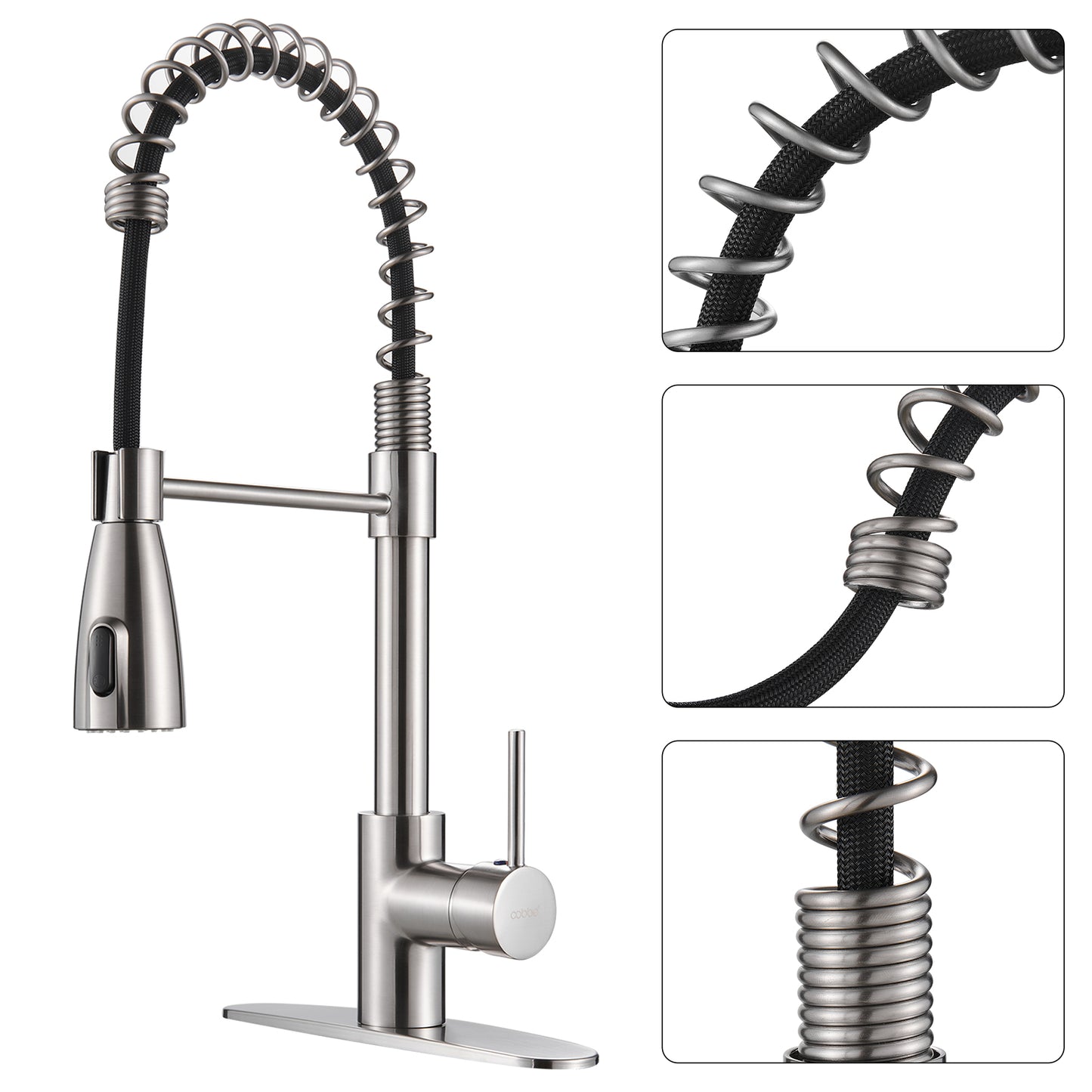 Cobbe Sensor Single Handle Pull Down Spray Kitchen Faucet