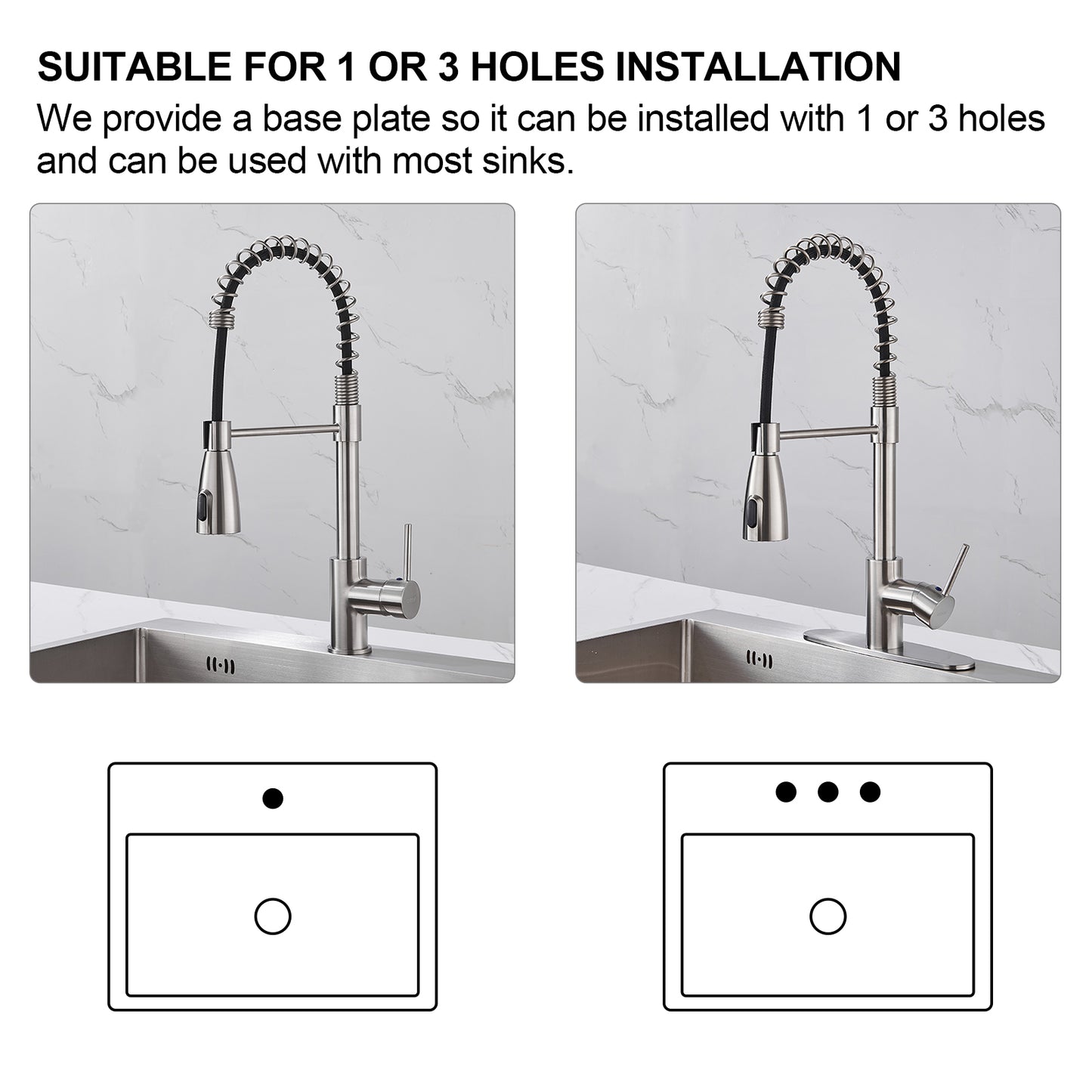 Cobbe Sensor Single Handle Pull Down Spray Kitchen Faucet