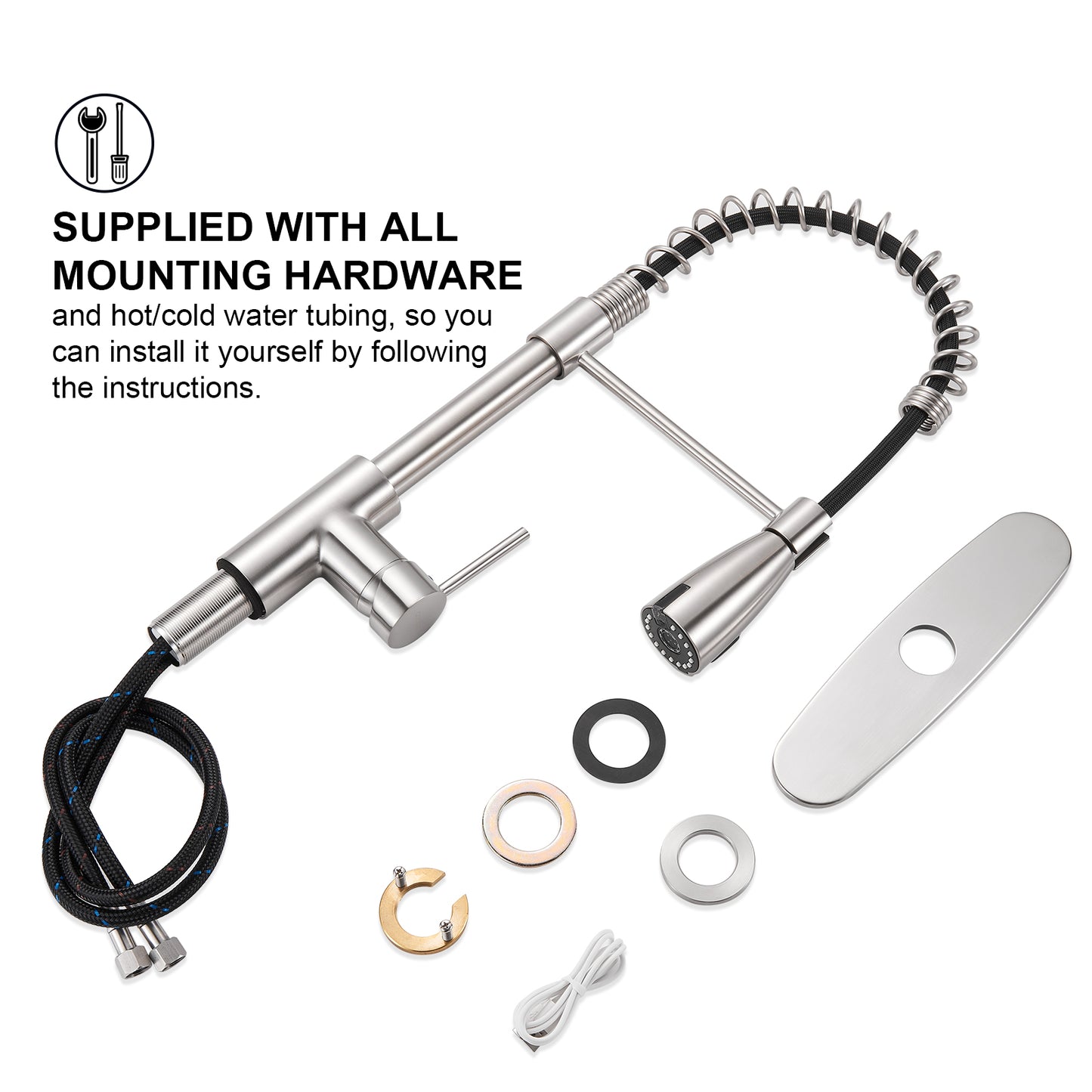 Cobbe Sensor Single Handle Pull Down Spray Kitchen Faucet