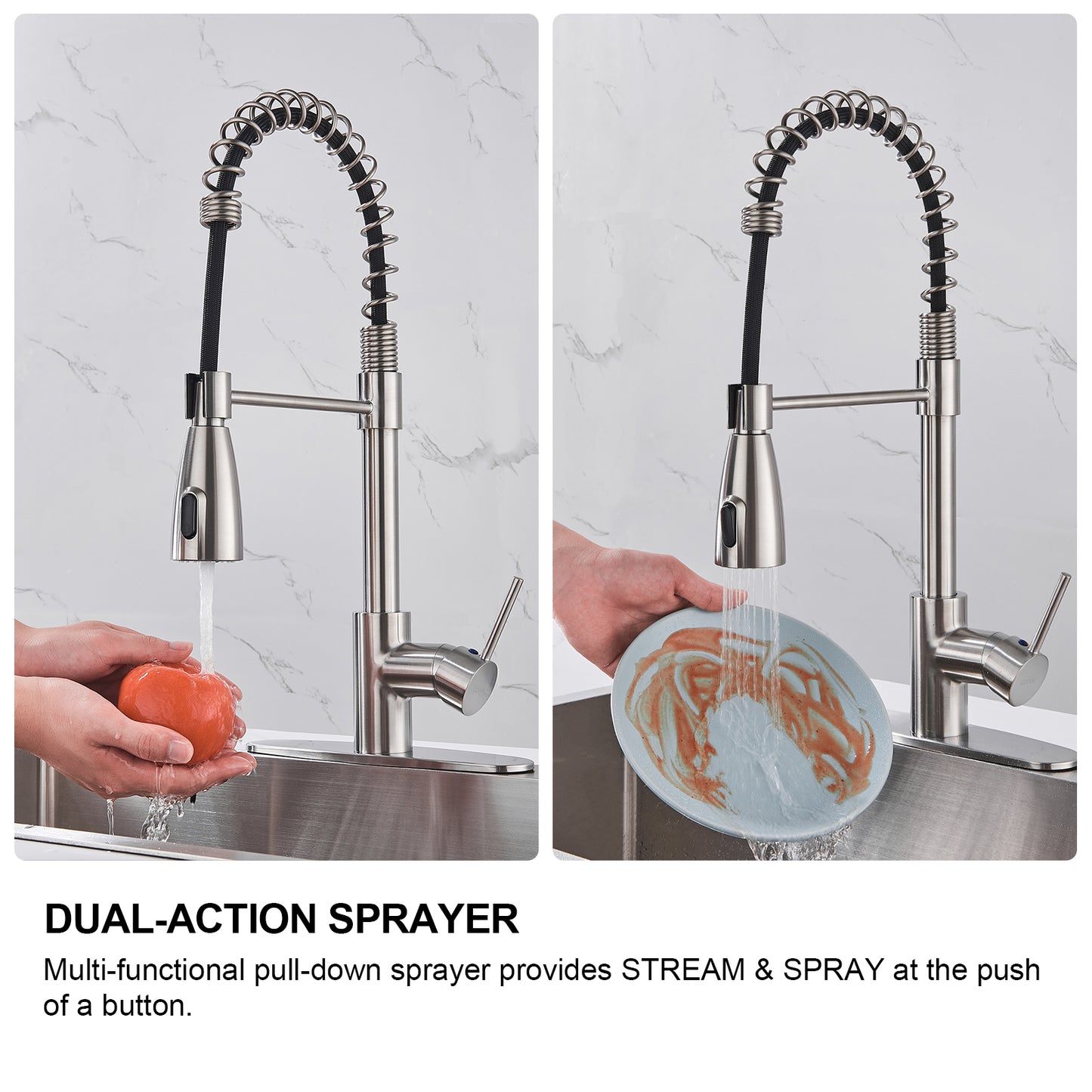 Cobbe Sensor Single Handle Pull Down Spray Kitchen Faucet