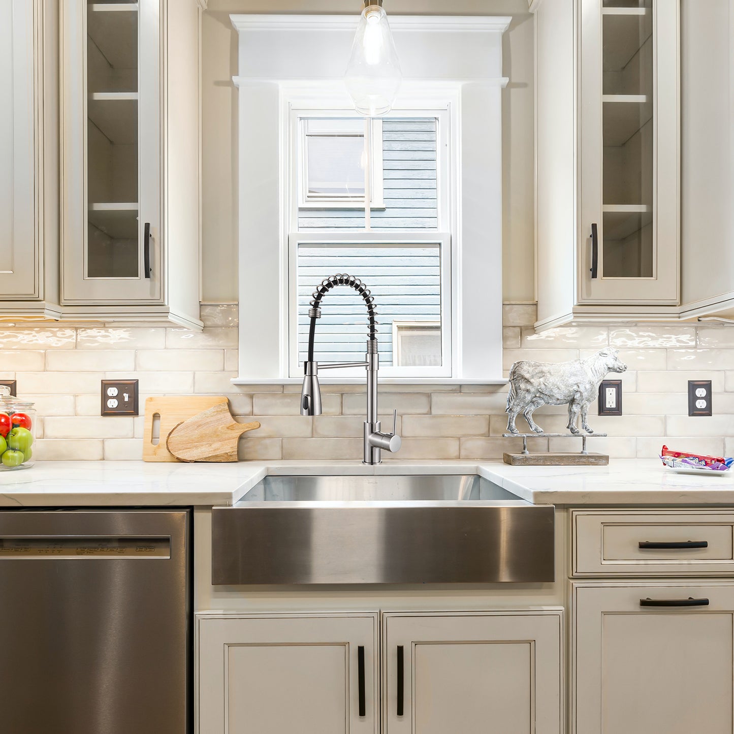 Cobbe Sensor Single Handle Pull Down Spray Kitchen Faucet