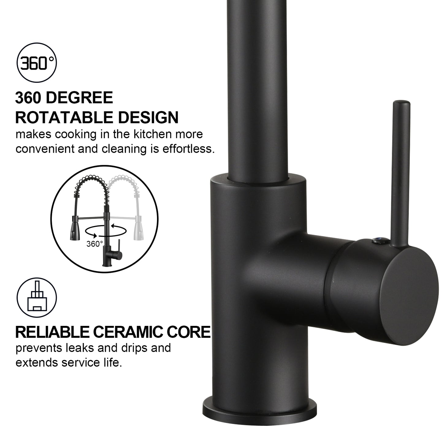 Cobbe Sensor Single Handle Pull Down Spray Kitchen Faucet