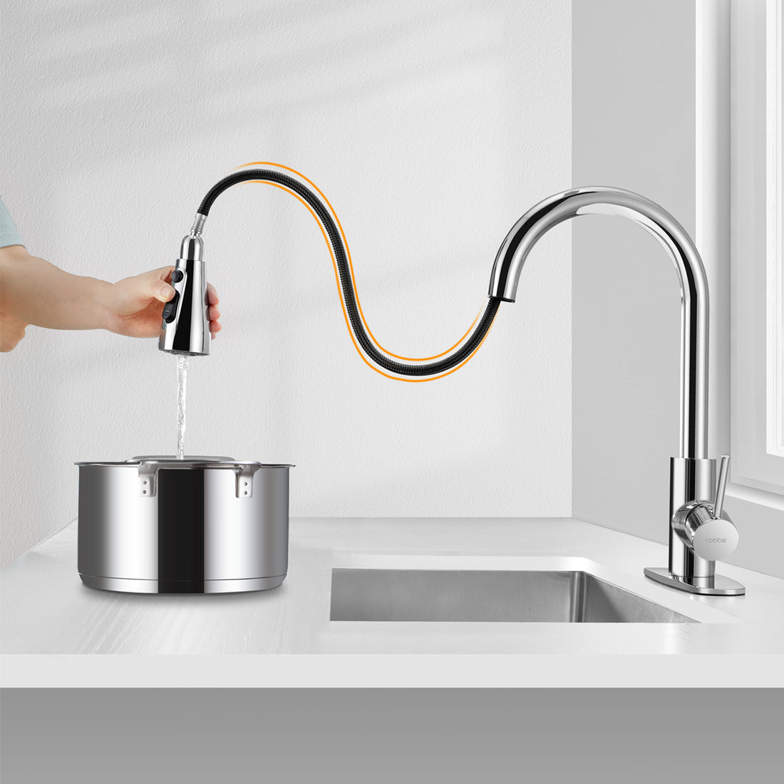 How to install Cobbe Pull Down Kitchen Faucet?---------KC05A01,KC05A02
