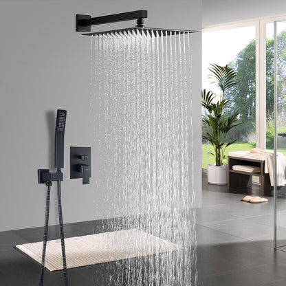 Cobbe Shower System, Shower Faucet Set Complete,12 inches Rainfall Shower Head with Handheld,Shower Faucet Set for Bathroom Rough-in Valve Body and Trim Included