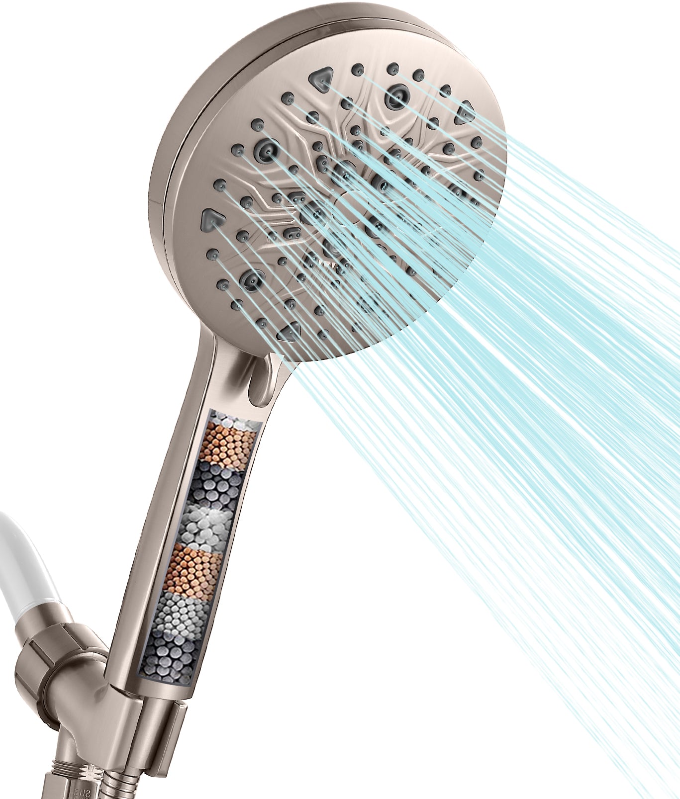 Cobbe 8 Spray Mode Handheld Shower Head with Filter High Pressure 5.11" Shower Head Set, and Hard Water Filter Shower Head