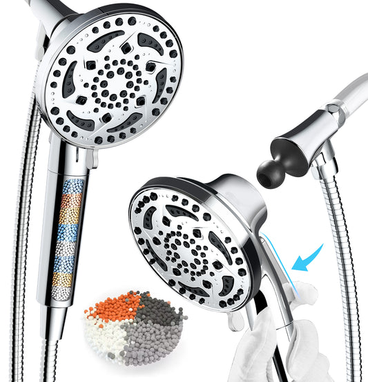Cobbe Shower Faucet Set with Valve, Shower Trim Kit with 7-Spray Filtered Shower Head with Handheld, Shower head and handle set, Stainless Steel Hose(Valve Included)