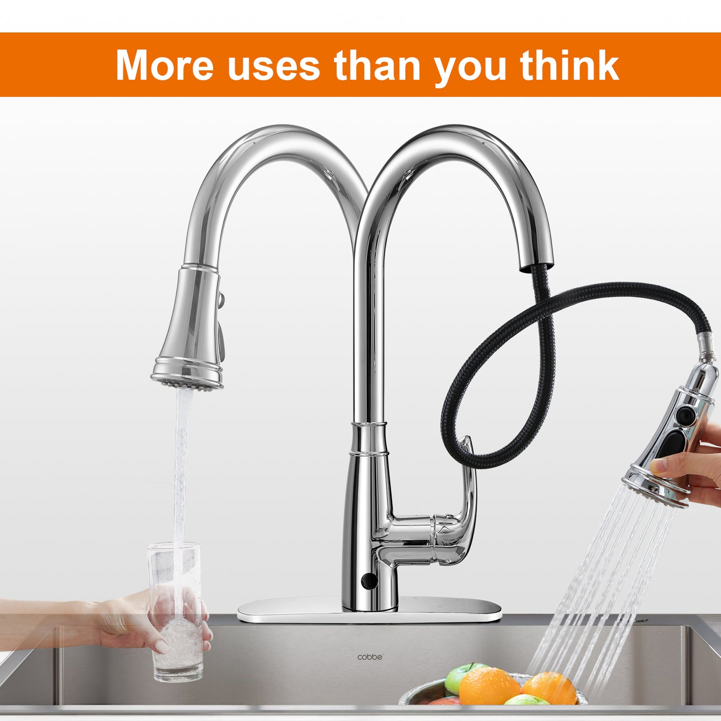 Touchless Kitchen Faucet Cobbe Pull Down Kitchen Sink Faucet with Sprayer, Motion Sensor