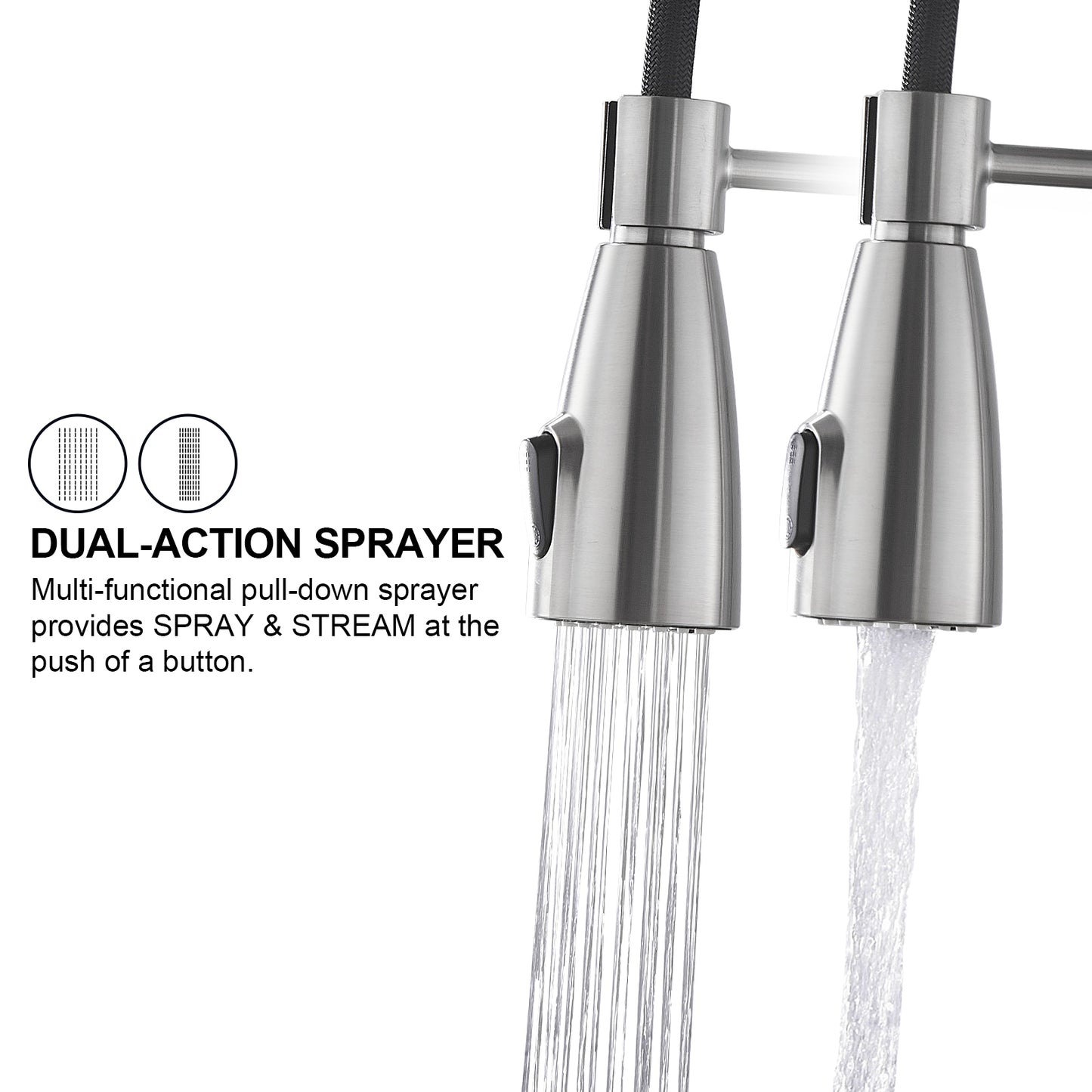 Cobbe Sensor Single Handle Pull Down Spray Kitchen Faucet