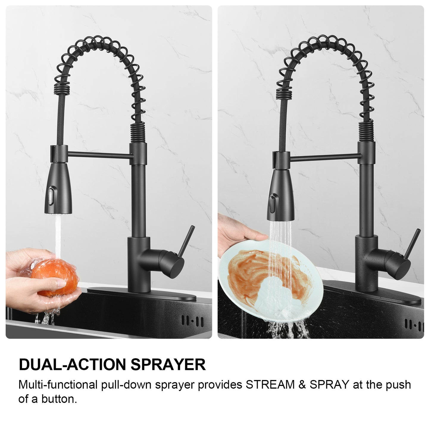 Cobbe Sensor Single Handle Pull Down Spray Kitchen Faucet