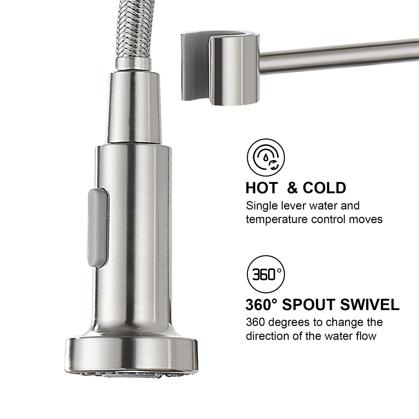 Springs Single Handle Pull Down Spray Kitchen Faucet