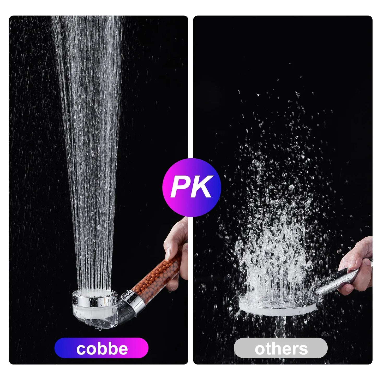 Cobbe Handheld Shower Head, High Pressure Filter Filtration Shower Heads