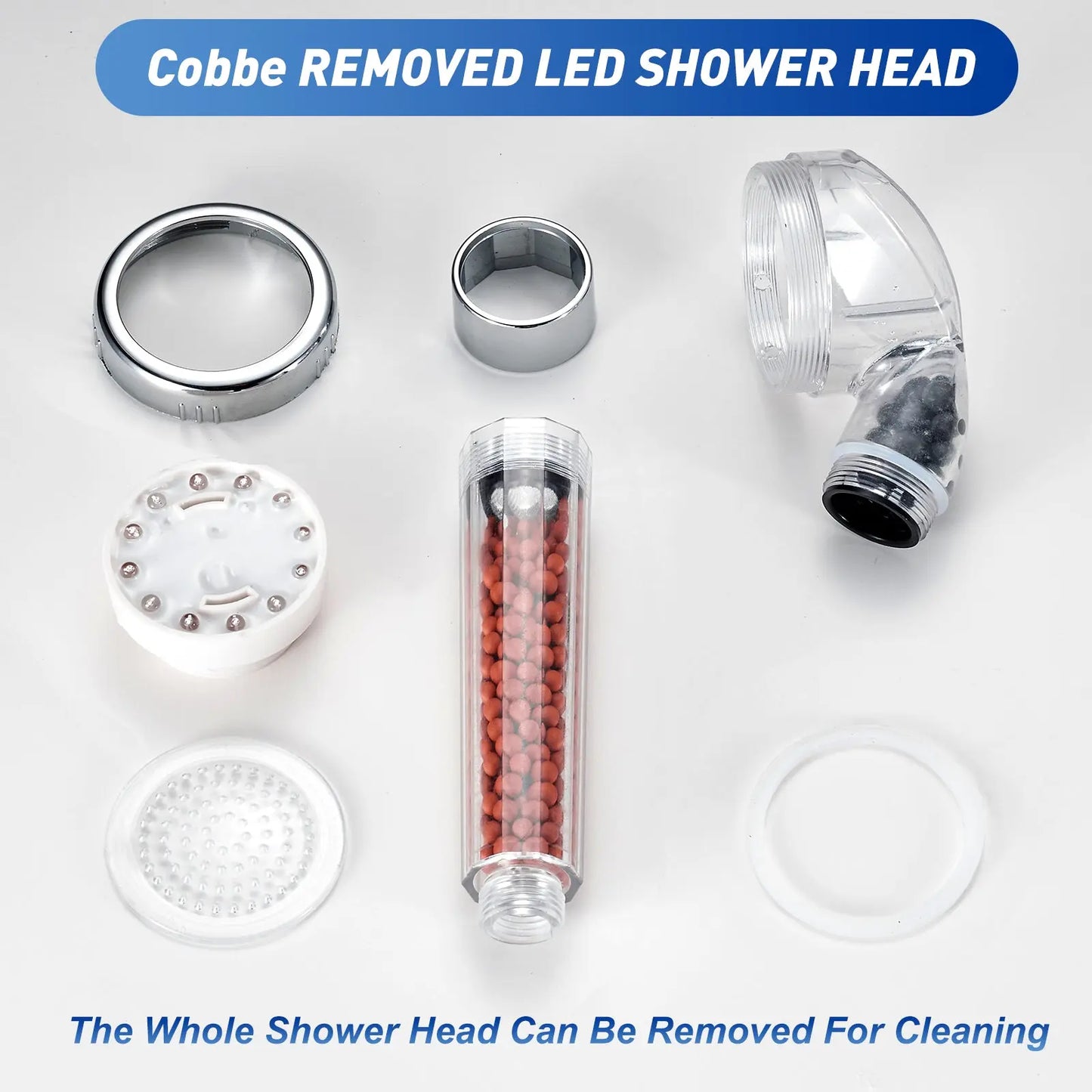 Cobbe Handheld Shower Head, High Pressure Filter Filtration Shower Heads