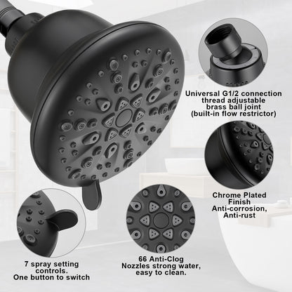 Cobbe Filtered Shower Head, High Pressure 7 Spray Modes Shower Head with Filters, 16 Stage Shower Head Filter for Hard Water for Remove Chlorine and Harmful Substances