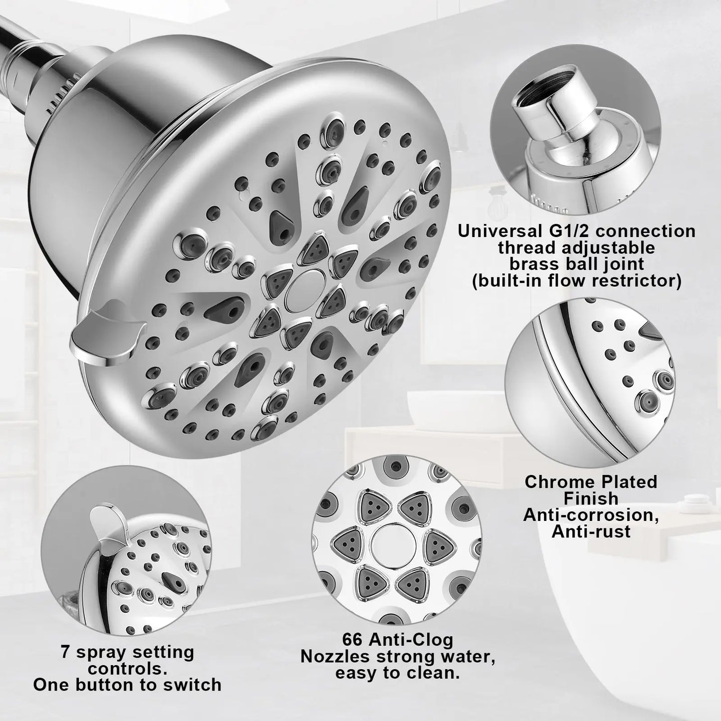 Cobbe Filtered Shower Head, High Pressure 7 Spray Modes Shower Head with Filters, 16 Stage Shower Head Filter for Hard Water for Remove Chlorine and Harmful Substances